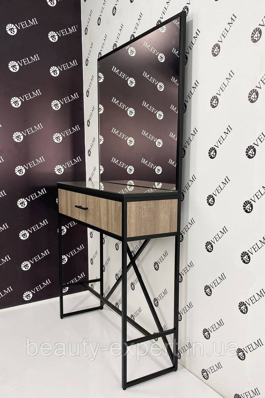 Перукарське Дзеркало LOFT столик перукаря Vivien Станція візажиста для макіяжу в салоні краси Vm 739