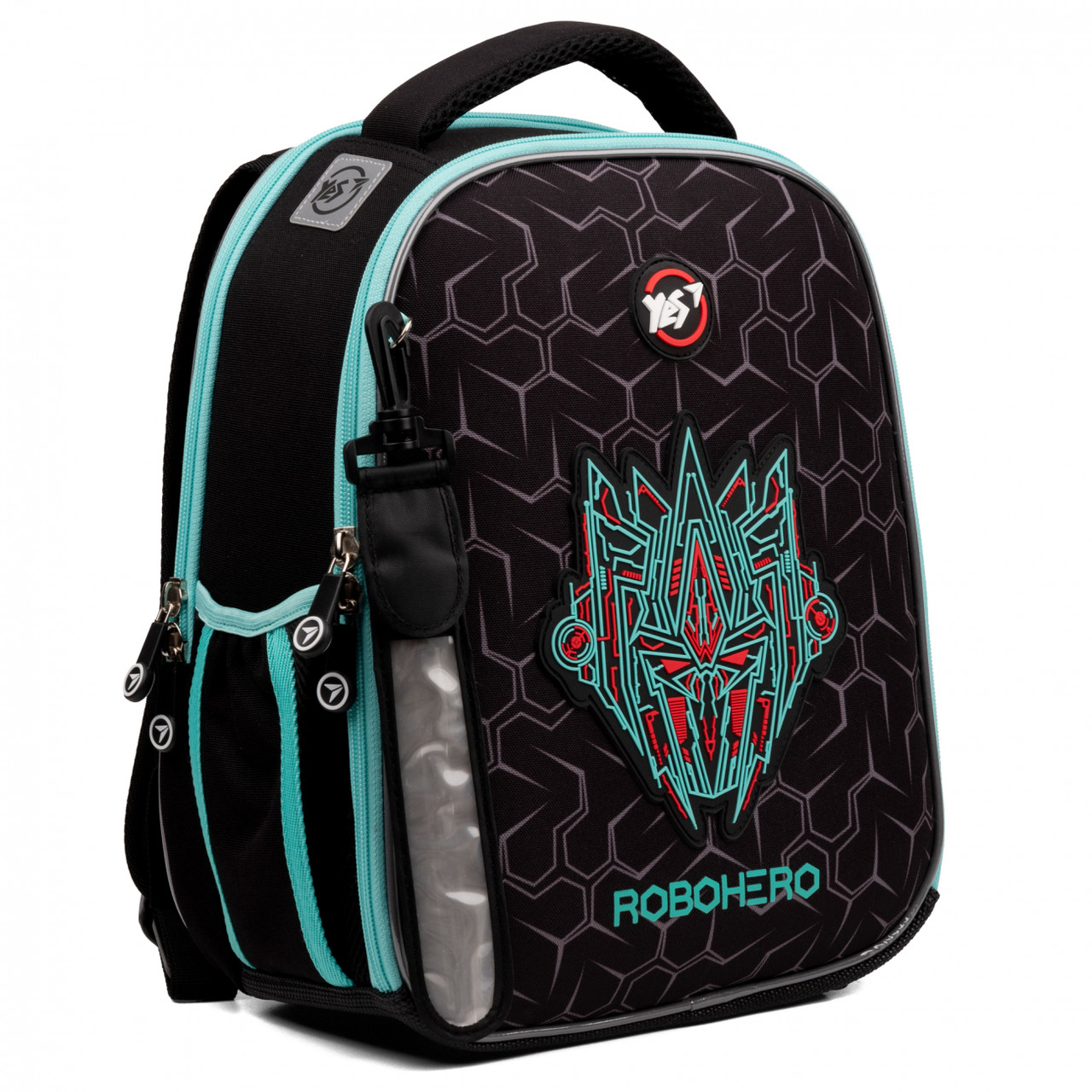 Рюкзак шкільний каркасний YES H-100 Your Robohero 35х28х15 см, 15 л, чорний (559551)