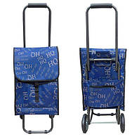 Сумка-тележка на металлических колесах и складной рамой Тележка хозяйственная до 25 кг Синяя буква