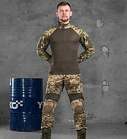 Костюм армейский убакс штаны с наколенниками Wanderer пиксель олива (S - XXL) рипстоп Тактическая форма