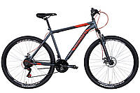 Велосипед горный Discovery RIDER AM DD 2022 21 ST 29 Темно-серебристый с красным ET, код: 8413796