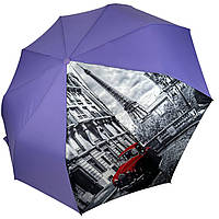 Женский зонт полуавтомат от Toprain на 9 спиц антиветер с декоративной вставкой сиреневый 046 ET, код: 8324193