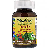 Мультивитамины, MegaFood, One Daily, 1 в день, 30 таблеток (8100) UL, код: 1535409
