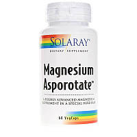 Магний аспоротат Magnesium Asporotate Solaray 400 мг 60 вегетарианских капсул UL, код: 7289473