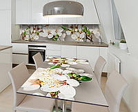 Наклейка 3Д виниловая на стол Zatarga «Вишни в цвету» 600х1200 мм для домов, квартир, столов, NX, код: 6441324