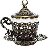 Турецька чашка Акар з блюдцем 110 мл кави по - східному бронза