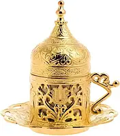 Чашка з блюдцем 50 мл для подавання кави по - східному золотий колір