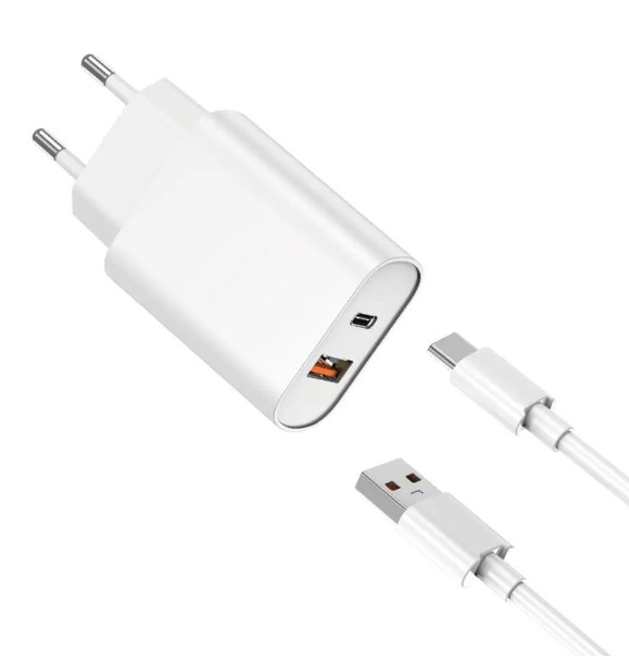 МЗП WIWU Wi-U002 PD QC charger set with EU plug Type C to Lightning White