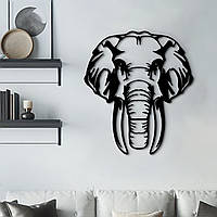 Деревянный декор для дома, декоративное панно на стену "Слон путешественник", стиль лофт 20x23 см