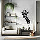 Інтер'єрна картина з дерева, настінний декор для дому "Стильна жирафа", декоративне панно 30x18 см, фото 5