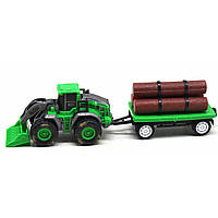 Трактор с прицепом инерционный зеленый MIC (268-18) ET, код: 8103764
