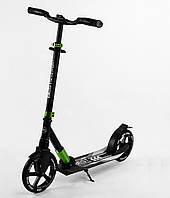 Самокат двухколесный складной амортизатор Best Scooter колеса PU 100 кг Black and green (1054 ET, код: 7621192