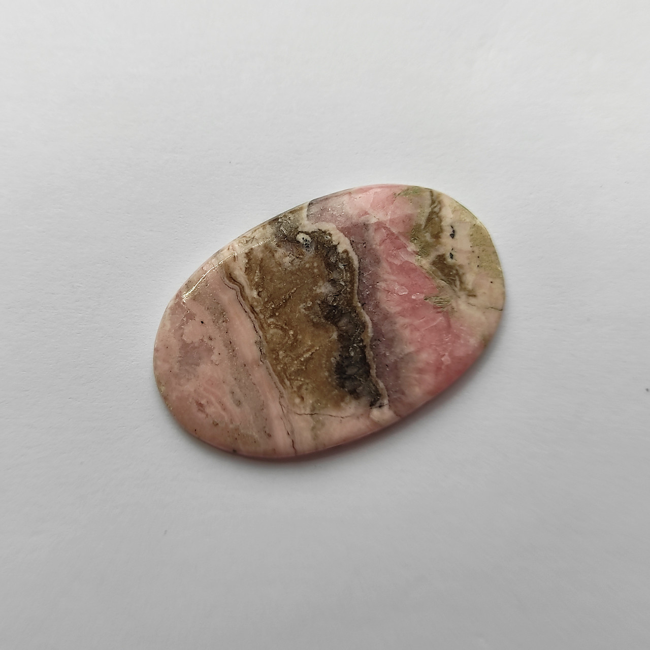 Родохрозит кабошон 35,5 ct для виготовлення прикрас природний пейзажний камінь