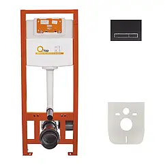 Інсталяція для унітаза 4в1 Qtap Nest ST ( Клавіша лінійна Black mat 152x220x13mm)