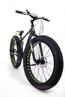 Велосипед фетбайк горный подростковый S800 HAMMER ЭКСТРИМ 24 дюйма, черно-зеленый