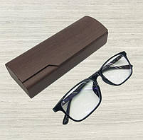 Футляр чохол для окулярів Wood твердий темно-коричневий