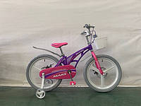 Двухкколесный велосипед Mars-1, магнезиевая рама, 18 дюймов колеса, с корзиной, фиолетовый