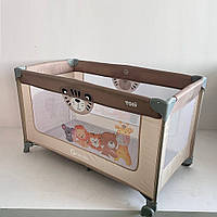 Кровать-манеж детская Toti T-07710, размер 126x65x75 см, цвет коричневый