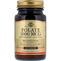 Фолиевая кислота Solgar Folate (as Metafolin) 1000 mcg 60 Tabs ET, код: 7519111