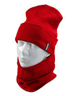 Вязаная шапка с Buff снуд КАНТА унисекс взрослый Красный (OC-095) QT, код: 2236478