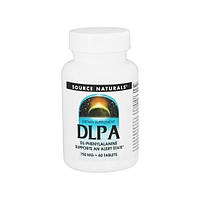 Фенилаланин Source Naturals DLPA 750 mg 60 Tabs ET, код: 7705907