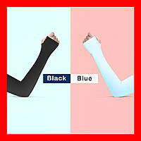 2 пари чорні та блакитні мітенки тонкі, рукавички без пальців код 9862