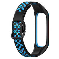 Ремешок Silicone Band Double Color Samsung Galaxy Fit2 SM-R220 Black Blue ET, код: 8098215