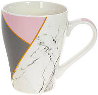 Кружка (чашка) фарфоровая Marble 400мл Pink-Black Bona DP118110 EJ, код: 7523164