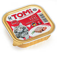 Паштет консерви для котів TOMi veal poultry телятина птиця 100 г (4003024320044) EJ, код: 7772117