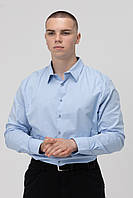 Рубашка классическая однотонная мужская Redpolo 3809 3XL Голубой (2000989981664) EJ, код: 8309461
