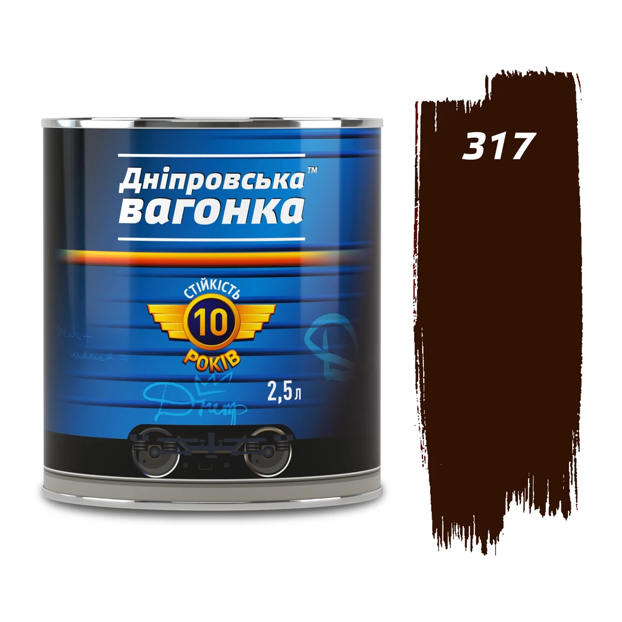 Емаль алкідна  ПФ-133 Дніпровська Вагонка 2,5 л В 317 Темно-коричневий