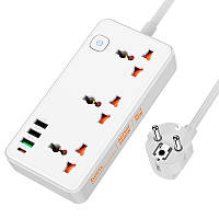 Удлинитель сетевой с USB HOCO AC8A Type-C QC 3 розетки 1.5 м White N EJ, код: 8200860