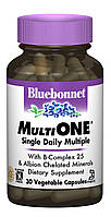 Мультивитамины с железом Bluebonnet Nutrition MultiONE 30 гелевых капсул UP, код: 1845323