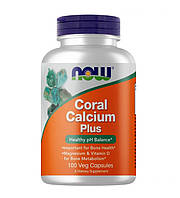 Микроэлемент Кальций NOW Foods Coral Calcium Plus 100 Veg Caps UP, код: 7576285