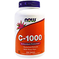 Витамин C NOW Foods Vitamin C-1000 250 Tabs UP, код: 7576376