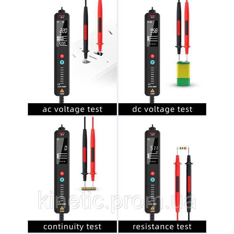 Бесконтактный индикатор напряжения BSIDE X1 с функцией тестера и индикатора фазы (100705) KC, код: 2597380 - фото 4 - id-p2167875559