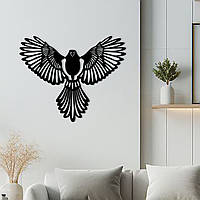 Декоративное панно из дерева, современный декор стен "Орел успеха", интерьерная картина 60x75 см