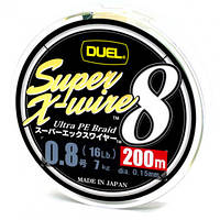 Шнур Duel Super X-Wire 8 200m 5Color Yellow Marking 9kg 0.17mm #1.0 (H3608N-5CR)