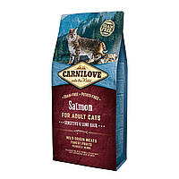Сухой корм для взрослых кошек с чувствительным пищеварением Carnilove Salmon Sensitive Long VK, код: 7568080