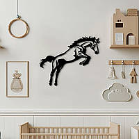 Современные картины для интерьера, современный декор стен "Лошадь прыгун", минималистичный стиль 20x25 см