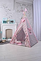 Детская палатка набор Wigwamhome Вигвам с Единорогами с ковриком подушкой 110х110х180 см Розо KB, код: 7851141
