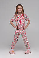 Пижама для девочки Teknur 40614 104-110 см Розовый (2000989497639) PZ, код: 8114495