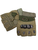 Тактические перчатки Oakley короткие L Олива EJ, код: 8021656