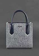Фетровая женская сумка-кроссбоди Blackwood с кожаными синими вставками BlankNote PR, код: 8132500