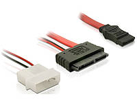 Кабель накопичувача Delock SATAmicro 16p-7p F F +Molex 0.3m прямий 5V Gold різнобарвний (70.0 EJ, код: 7453745