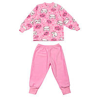 Пижама детская теплая флисовая для девочки GABBI PGD-23-3 Розовый на рост 80 (13834) PZ, код: 8454525
