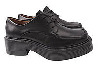 Туфлі жіночі з натуральної шкіри на платформі на шнурівці Чорні Grossi 217-21DTC 39 GG, код: 7366355