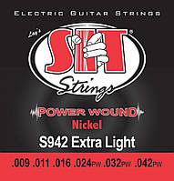 Струны для электрогитары SIT SITS942 Extra Light Power Wound Nickel Electric Guitar Strings 9 PZ, код: 6729424