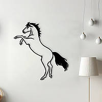 Декоративное панно на стену, современные картины для интерьера "Лошадь дыбы", минималистичный стиль 20x20 см