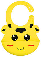 Слюнявчик силиконовый детский 2Life 3D Жирафик 27 см Желтий (n-10211) PZ, код: 8106624